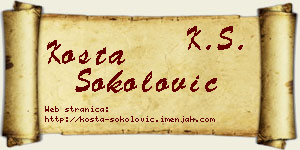 Kosta Sokolović vizit kartica